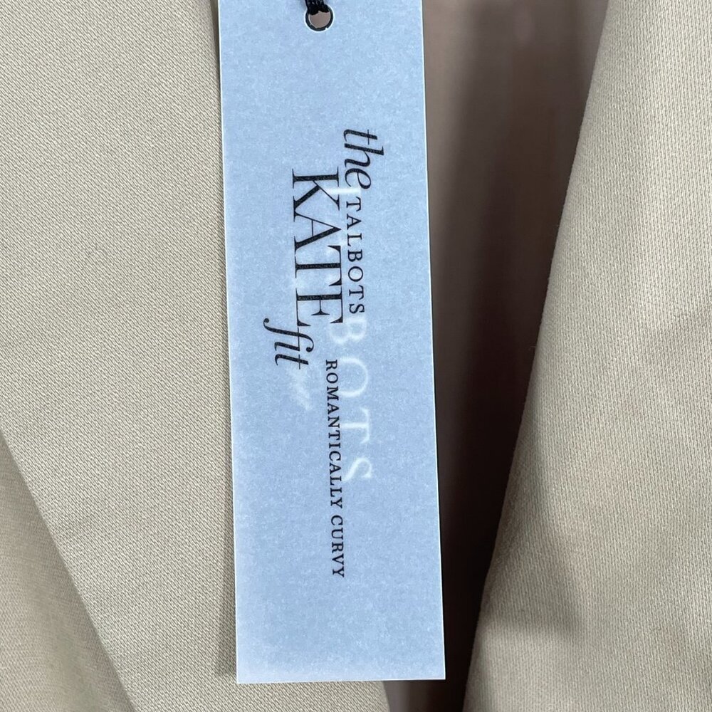 NWT Talbots Kate Fit Cotton Tencel Blazer 14P Khaki Stretch - Picture 10 of 14